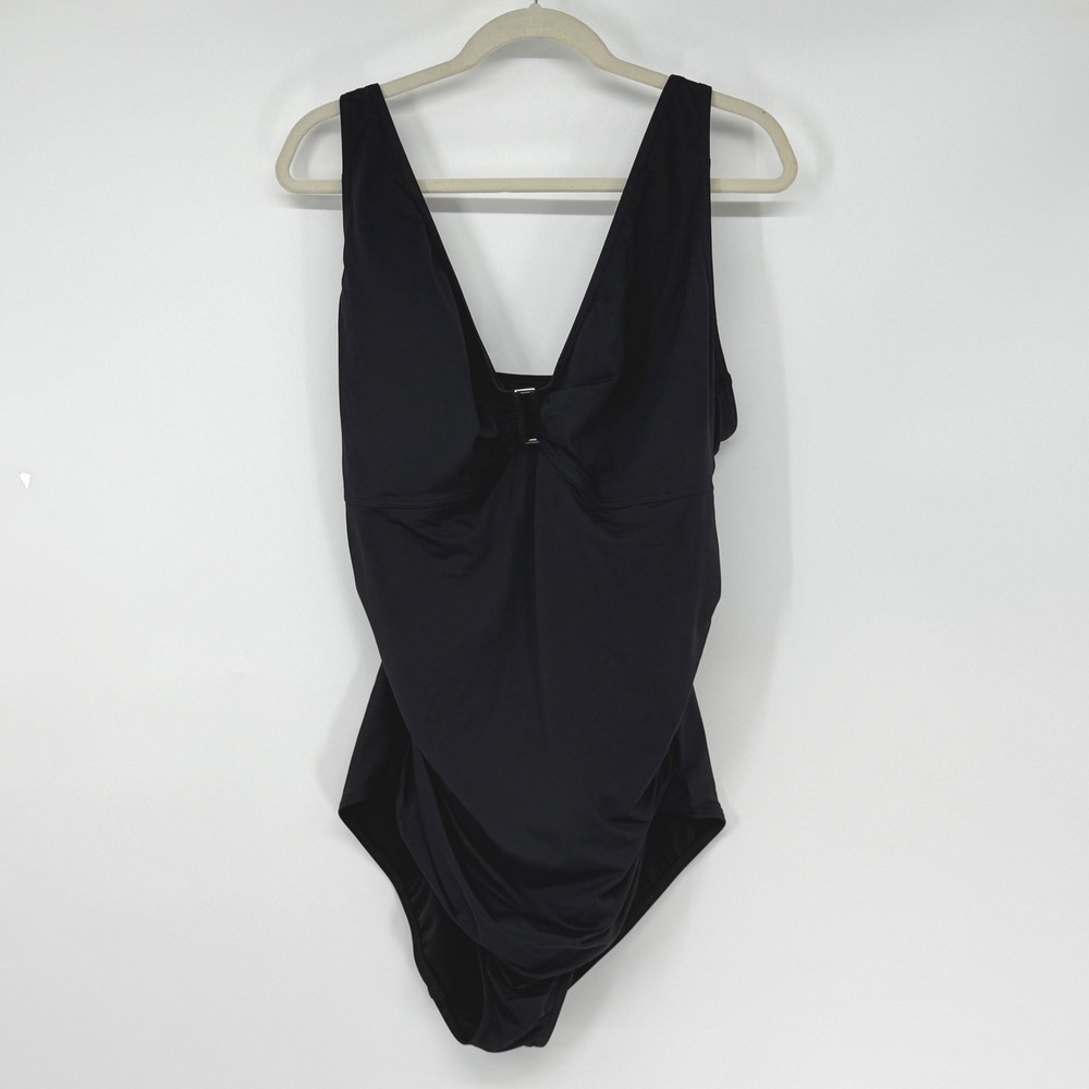 Lands' End Black Tummy Control‎ One Piece Swimsuit 20W